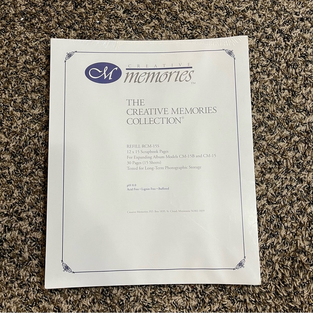 New 12 x15 Creative Memories Refill Pages; 30 pages/15 sheets